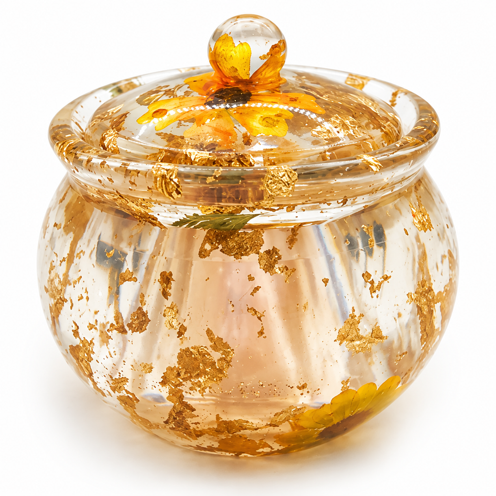 DIY Resin Covered Jar with Lid for Honey, Sugar, Candy, Small Office Supplies Party Kits