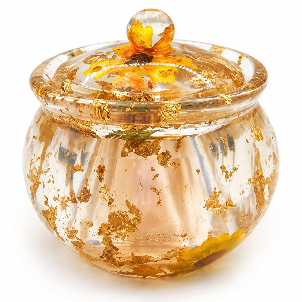 DIY Resin Covered Jar with Lid for Honey, Sugar, Candy, Small Office Supplies Party Kits
