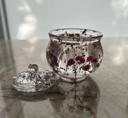 DIY Resin Covered Jar with Lid for Honey, Sugar, Candy, Small Office Supplies Party Kits