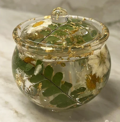 DIY Resin Covered Jar with Lid for Honey, Sugar, Candy, Small Office Supplies Party Kits