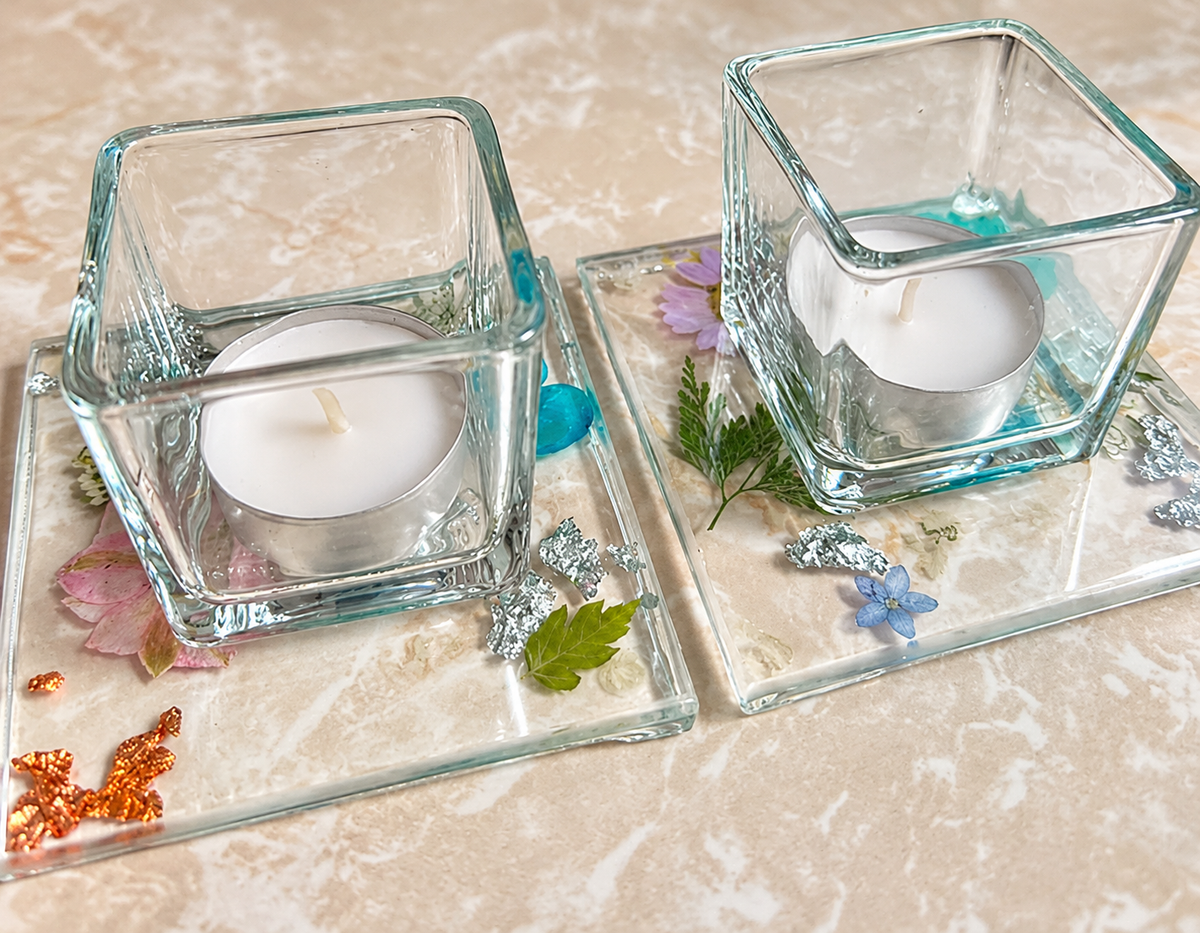 DIY Resin Tealight Holder With Glass or Crystal Holder Kits