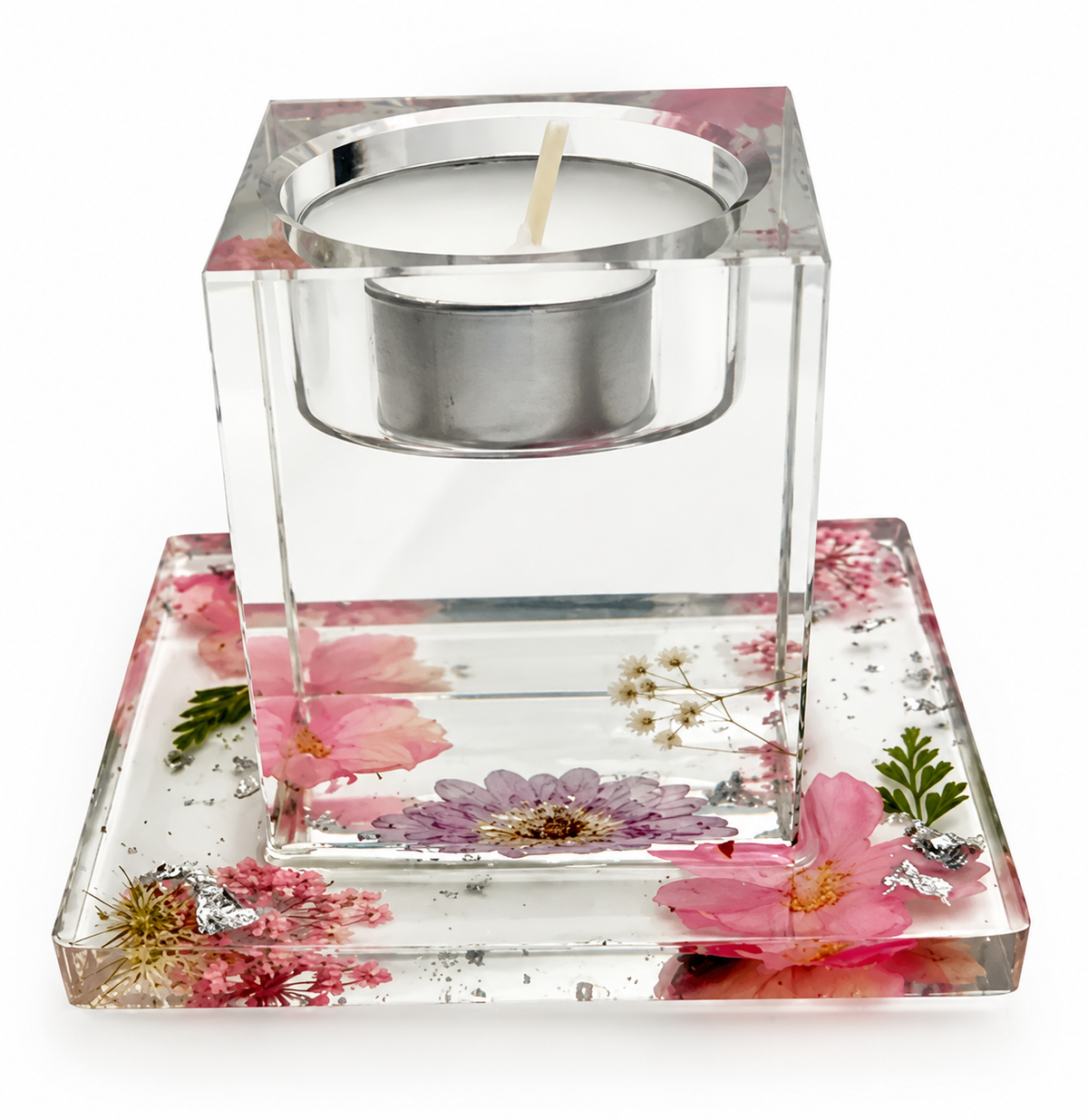 DIY Resin Tealight Holder With Glass or Crystal Holder Kits